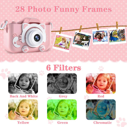 Children Camera 1080P HD Toddler Digital Video Camera 2.0-inch Kids Camera with Silicone Cases