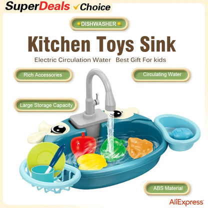 Pretend Play Children's Kitchen Wash Basin Sink