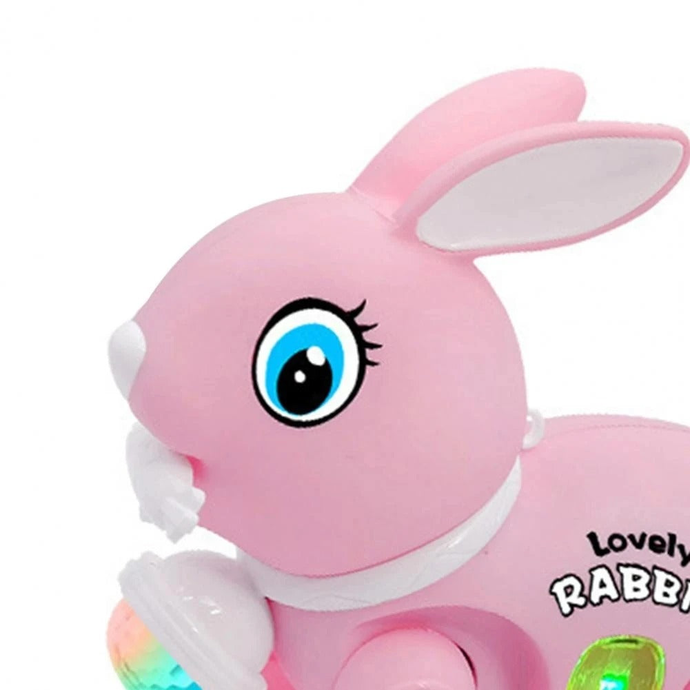 Electronic Walking Rabbit Toy Music Lovely Luminescent with Traction Rope Toys Crawling Toys