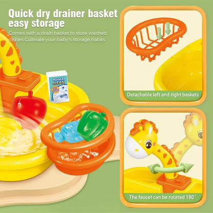 Pretend Play Children's Kitchen Wash Basin Sink