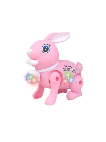 Electronic Walking Rabbit Toy Music Lovely Luminescent with Traction Rope Toys Crawling Toys